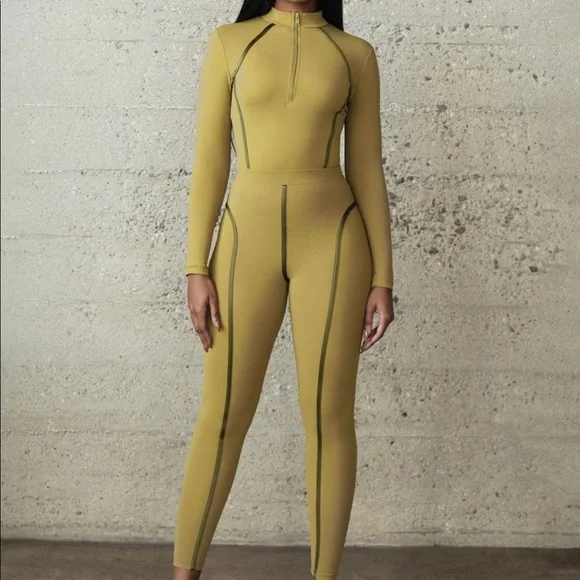 Jluxlabel Olive Temi Piping 2 piece set - Picture 2 of 4